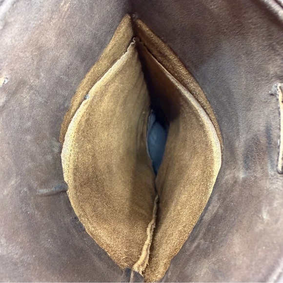 Jigsaw brown leather Tall Pull On heeled Boots sz 37 US 6 over the knee - Picture 9 of 12